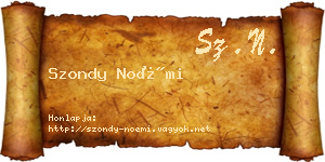 Szondy Noémi névjegykártya