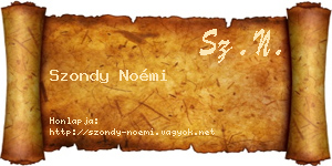 Szondy Noémi névjegykártya